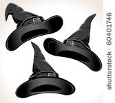 black witch hat detailed vector ...