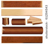 vector isolated wooden objects...