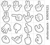 white cartoon hands collection  ...