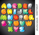 joyful cartoon font   letter...