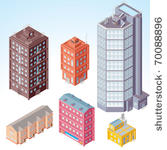 set of isolated modern city...