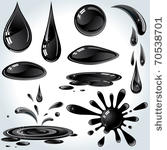 set of various oil or petroleum ...