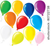 set of color balloons isolated...