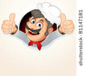cheerful chef cook  vector...