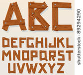 old grunge wooden alphabet ...