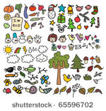 mix of doodle images in vector. ...