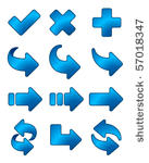arrow icon blue set