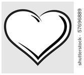 black and white heart vector