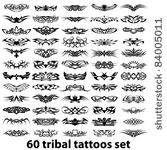 60 tribal tattoos set