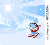 cute kid skiing