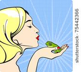 young woman with a frog