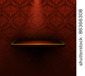 empty shelf  red luxury