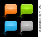 colored glossy blank speech...