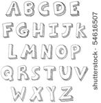 hand drawn vector abc letters
