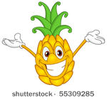 cheerful cartoon pineapple...