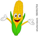 cheerful cartoon corn raising...