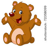 happy teddy bear raising his...