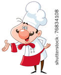 friendly chef presenting with...