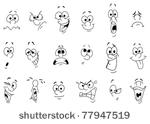 cartoon facial expressions set