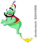genie coming out of a lamp