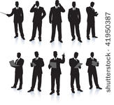 young business men silhouettes...