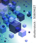 3d cubes on colorful abstract...