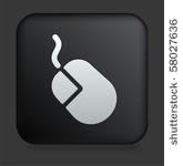 mouse icon on square black...