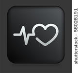 pulse heart rate icon on square ...