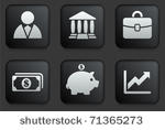 economy icons on square black...
