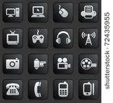technology icon on square black ...