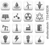 energy icon on square black and ...