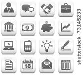 economy icon on square black...