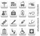 medical icon on square black...