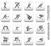 sport icon on square black and...