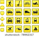 transportation icon on yellow...