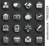 economy icon on round black and ...