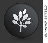 tree icon on round black button ...