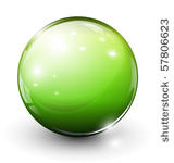 glass sphere green  vector...