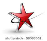 dynamic red star  vector.