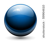 glass sphere  ball blue  vector.