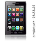 mobile phone with icons ...