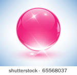 3d crystal sphere  pink ball....