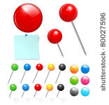 vector push pin collection