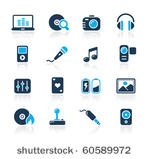 media   entertainment web icons ...