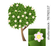 blooming tree with detail of...