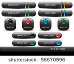 set of glossy web buttons vector