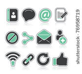 social media contour icons