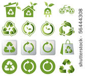 recycle green icons set....