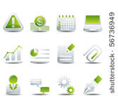 business   office icons set