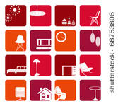 interior red ornaments set....